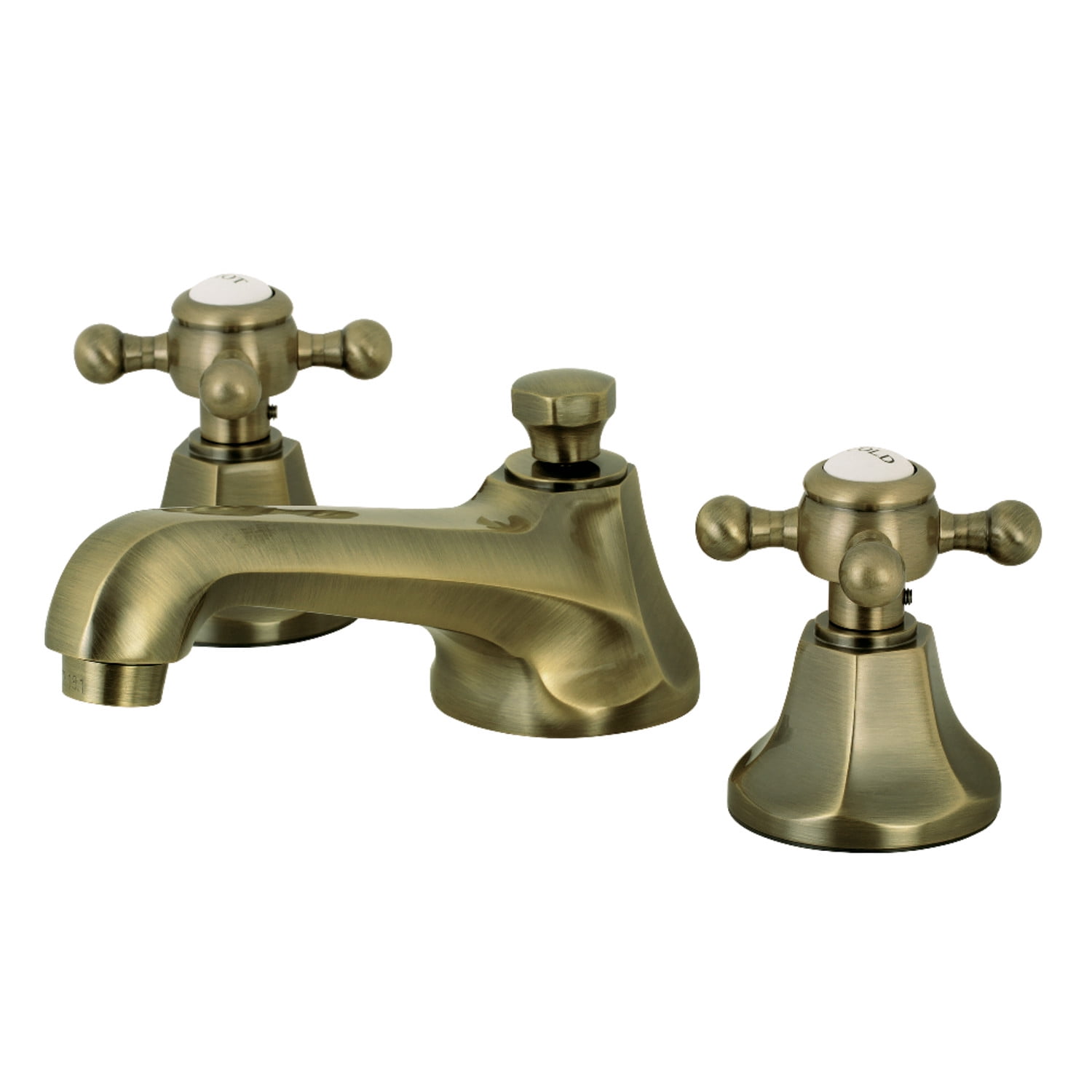 Vintage Brass 8-Inch Widespread Bathroom Faucet with Drain Assembly