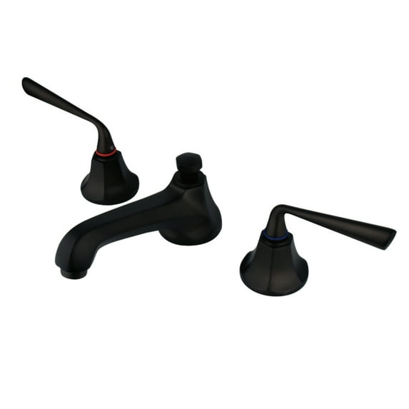 Kingston Brass Silver Sage Two Handle 8" to 16" Widespread Lavatory Faucet with Brass Pop-up