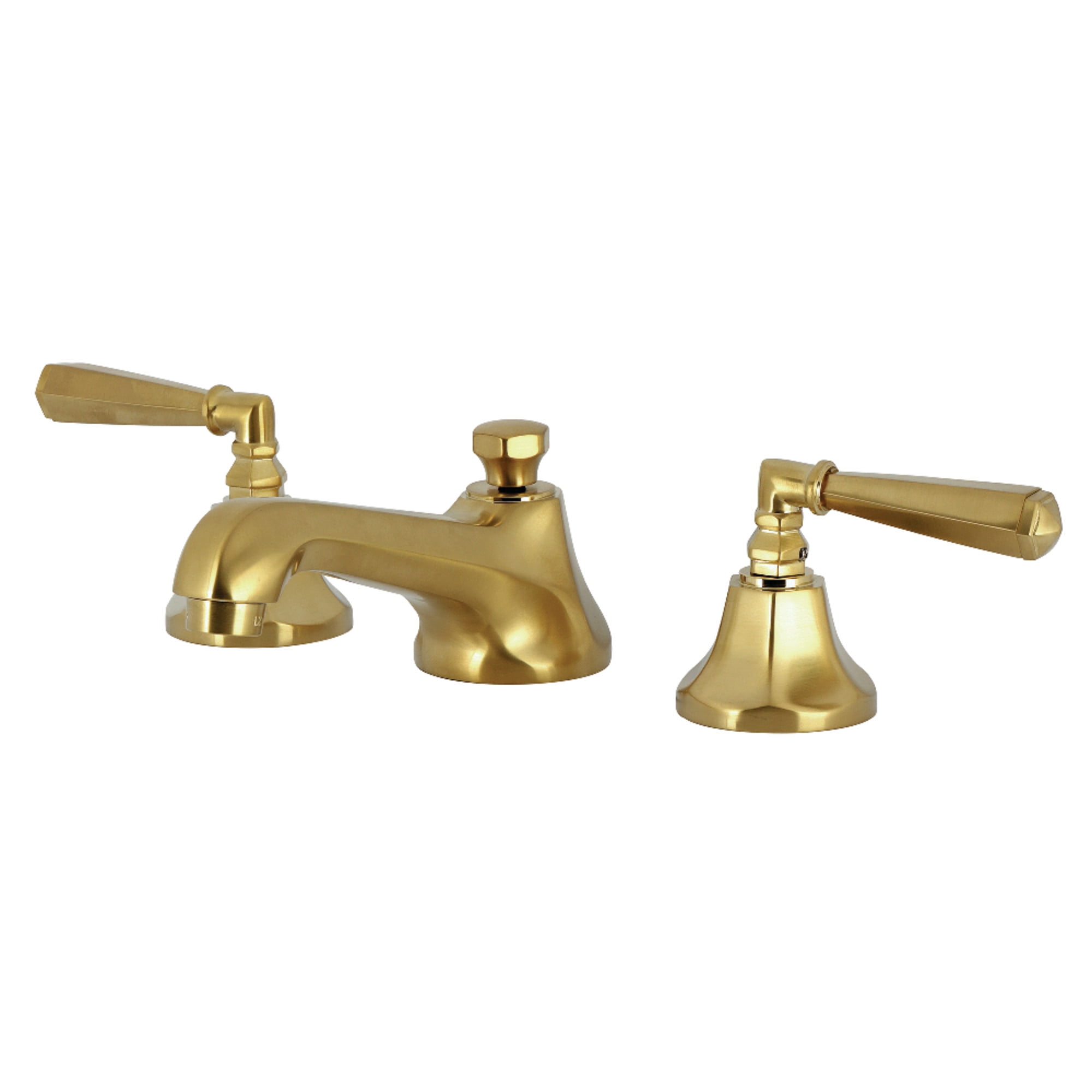 Kingston Brass KS4467HL Metropolitan Widespread Bathroom Faucet with Brass Pop-Up, Brushed Brass