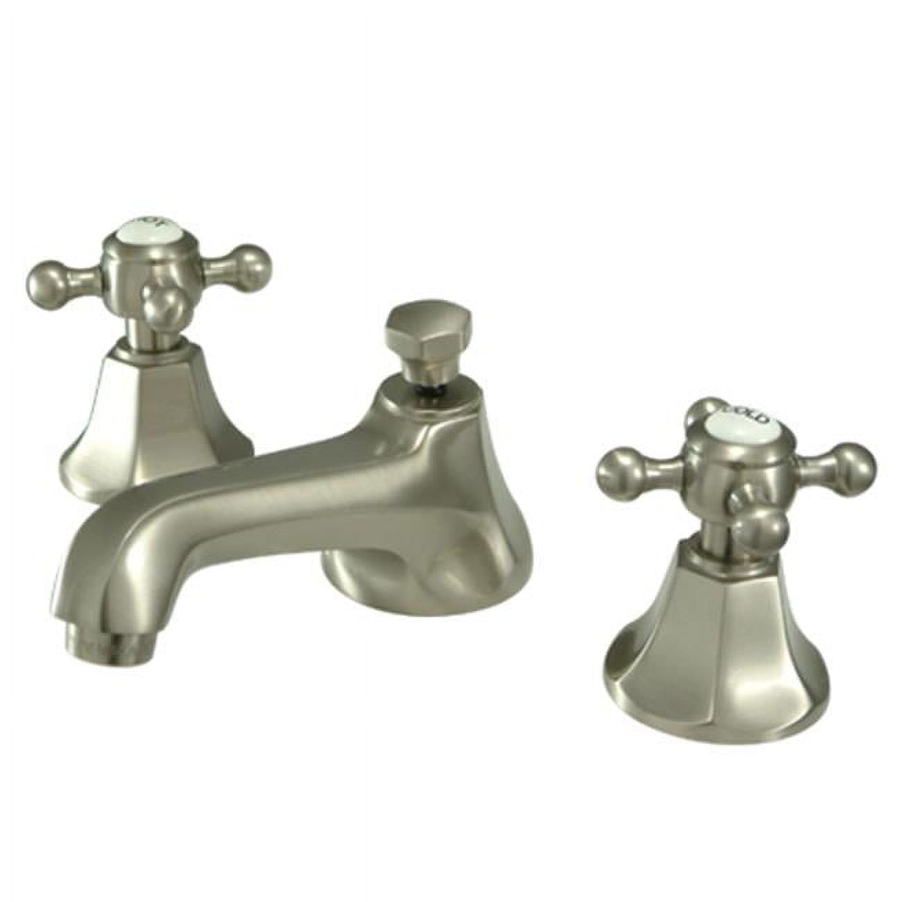 Polished Nickel Traditional Widespread Bathroom Faucet with Brass Pop-Up