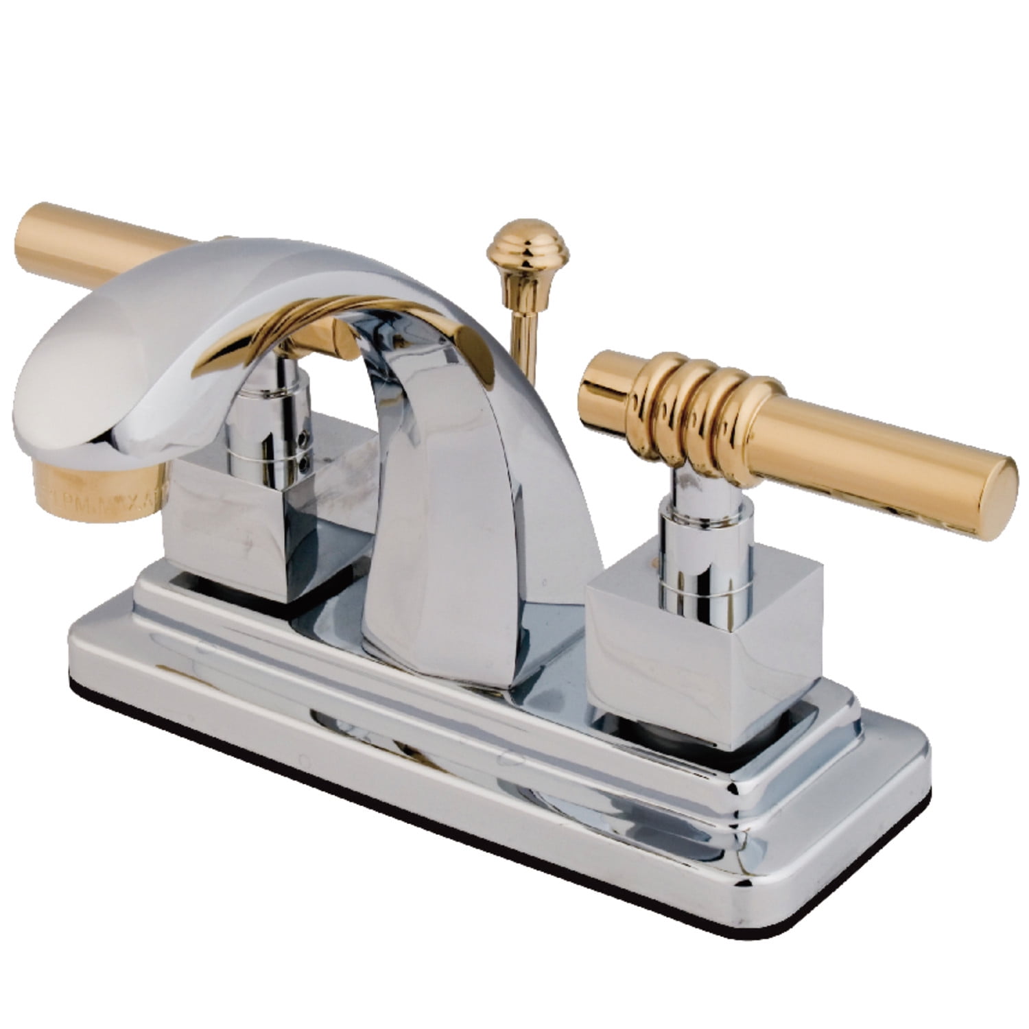 Kingston Brass Milano Two Handle 4" Centerset Lavatory Faucet with Brass Pop-up