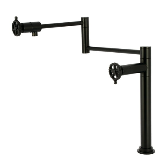 Kingston Brass KS4700CG Fuller Deck Mount Pot Filler Faucet, Matte Black