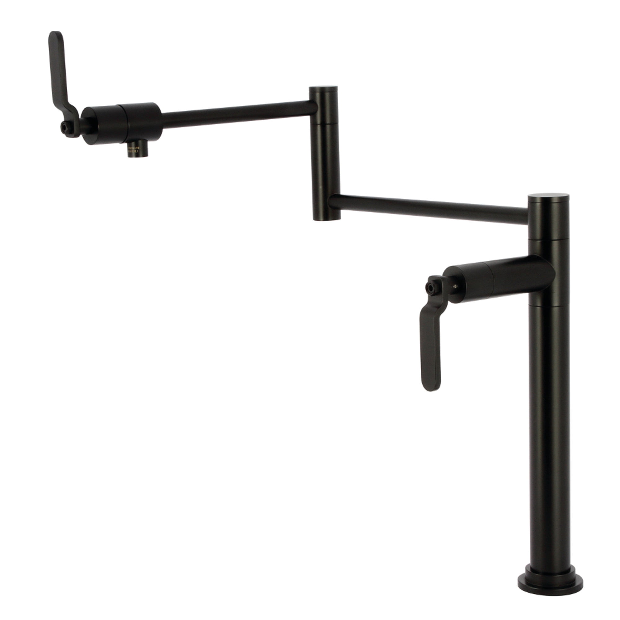 Kingston Brass KS4700KL Whitaker Deck Mount Pot Filler Faucet, Matte Black