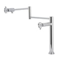 thumbnail image 1 of Kingston Brass KS4701RKZ Wendell Deck Mount Pot Filler Faucet with Knurled Handle, Polished Chrome, 1 of 4