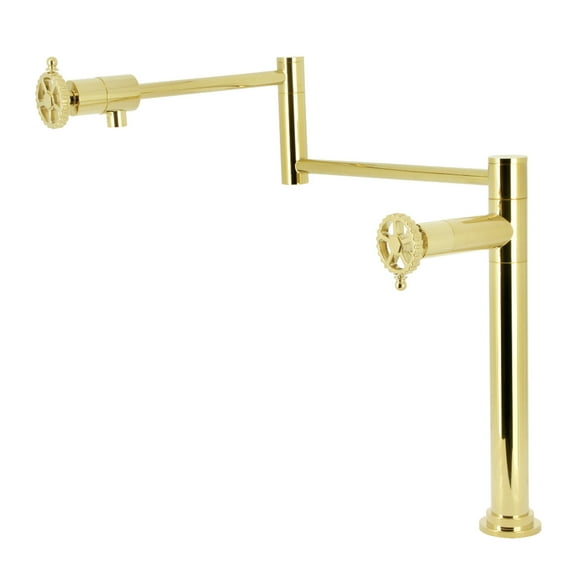 Kingston Brass KS4702CG Fuller Deck Mount Pot Filler Faucet, Polished Brass