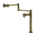 thumbnail image 1 of Kingston Brass KS4703RKX Webb Deck Mount Pot Filler Faucet with Knurled Handle, Antique Brass, 1 of 4