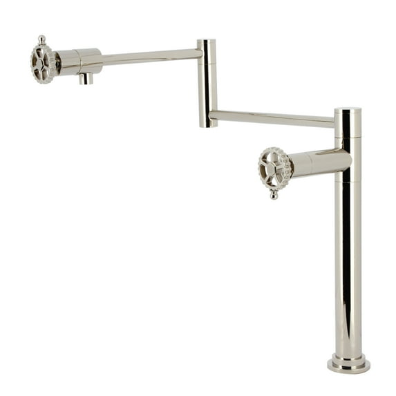 Kingston Brass KS4706CG Fuller Deck Mount Pot Filler Faucet, Polished Nickel