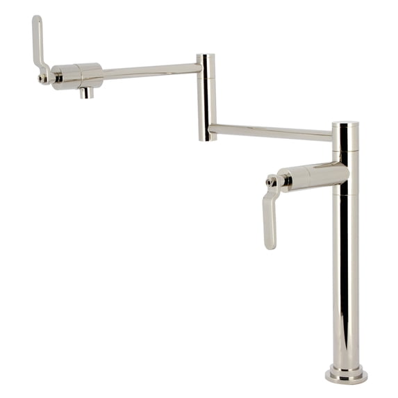 Kingston Brass KS4706KL Whitaker Deck Mount Pot Filler Faucet, Polished Nickel