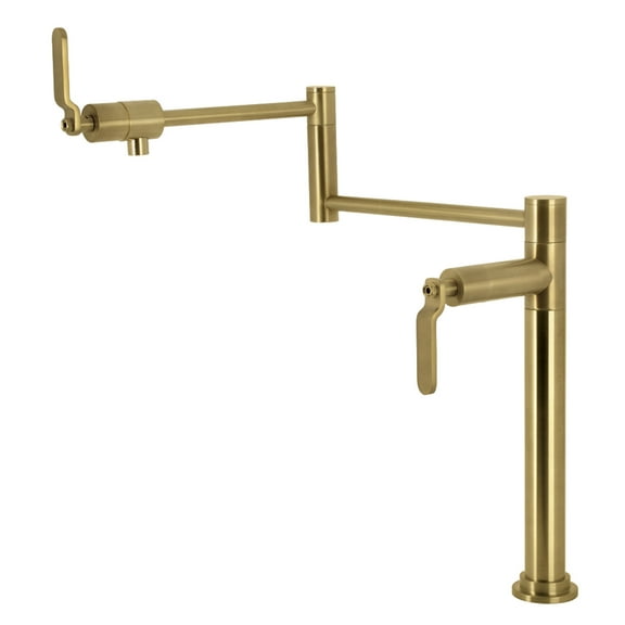 Kingston Brass KS4707KL Whitaker Deck Mount Pot Filler Faucet, Brushed Brass