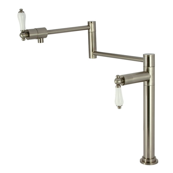 Kingston Brass KS4708PL Metropolitan Deck Mount Pot Filler Faucet, Brushed Nickel