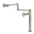 thumbnail image 1 of Kingston Brass KS4708RKX Webb Deck Mount Pot Filler Faucet with Knurled Handle, Brushed Nickel, 1 of 4