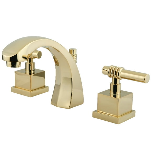 Kingston Brass KS4982QL 8 in. Widespread Bathroom Faucet, Polished Brass