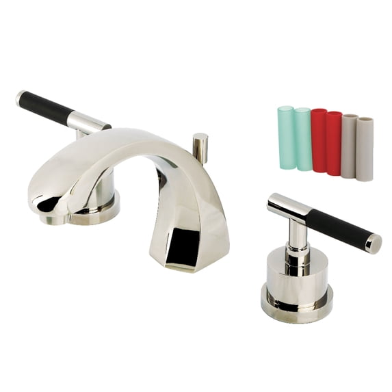 Kingston Brass KS4986CKL Kaiser Widespread Bathroom Faucet with Brass Pop-Up, Polished Nickel