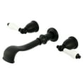 thumbnail image 1 of Kingston Brass KS5020PL  Two-Handle Wall Mount Roman Tub Faucet, Matte Black, 1 of 7