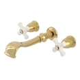 thumbnail image 1 of Kingston Brass KS5022PX  Two-Handle Wall Mount Roman Tub Faucet, Polished Brass, 1 of 7