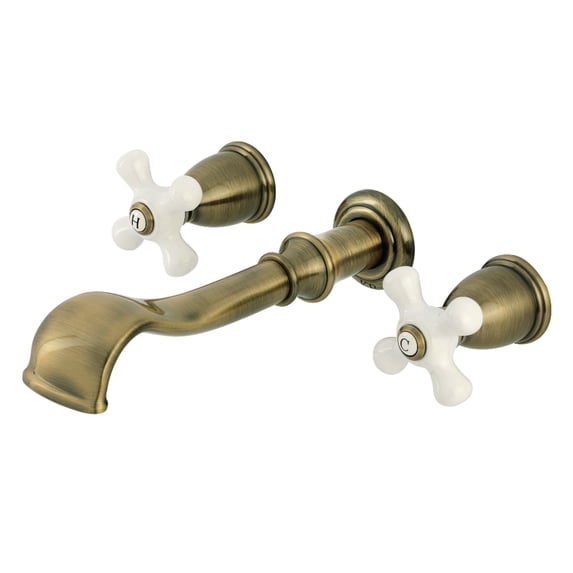 Kingston Brass KS5023PX Two-Handle Wall Mount Roman Tub Faucet, Antique Brass