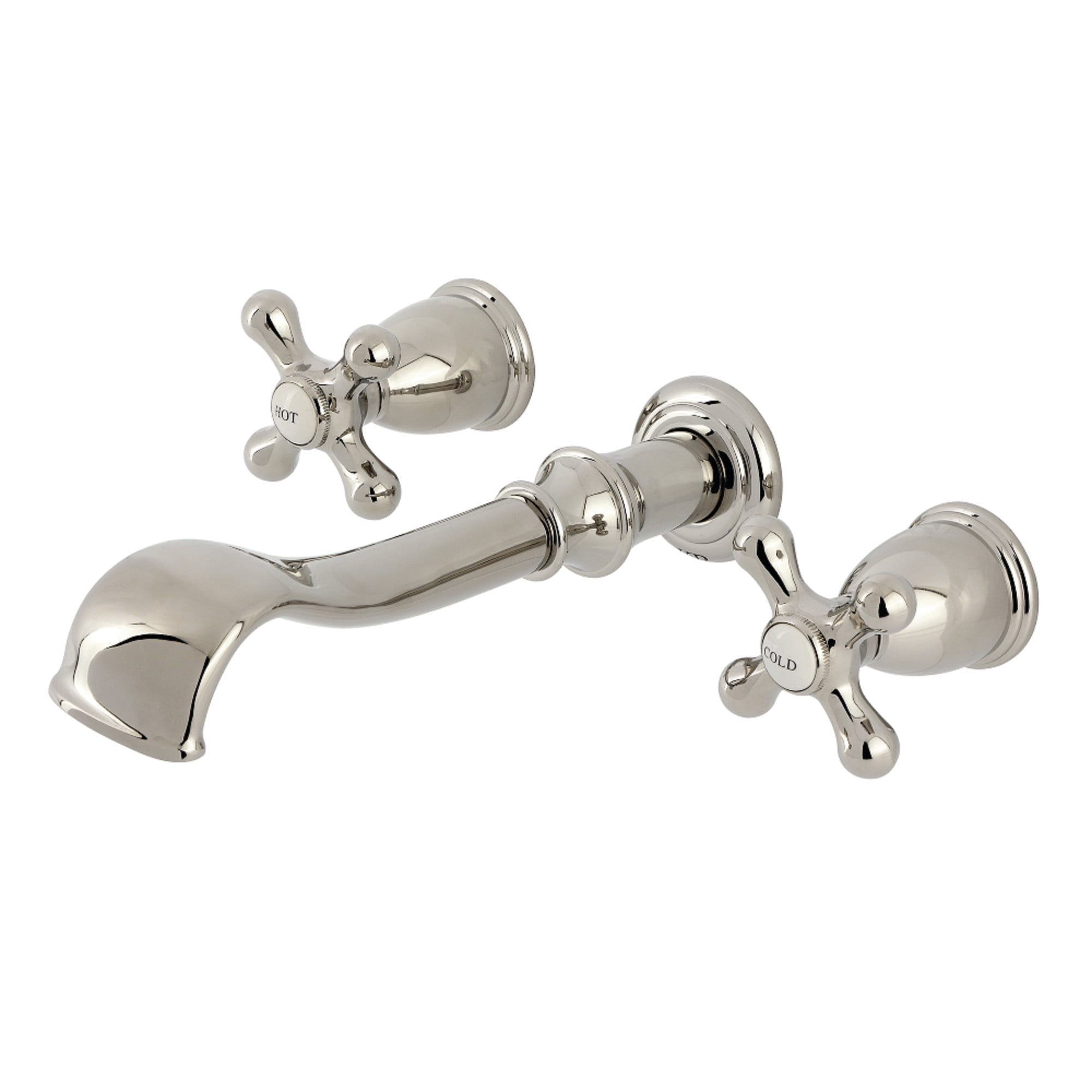 Kingston Brass KS5026AX  Two-Handle Wall Mount Roman Tub Faucet, Polished Nickel