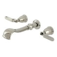 thumbnail image 1 of Kingston Brass KS5026KL Hallerbos Two-Handle Wall Mount Roman Tub Faucet, Polished Nickel, 1 of 7