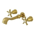 thumbnail image 1 of Kingston Brass KS5027NX Hamilton Two-Handle Wall Mount Roman Tub Faucet, Brushed Brass, 1 of 7
