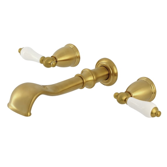 Kingston Brass KS5027PL Two-Handle Wall Mount Roman Tub Faucet, Brushed Brass