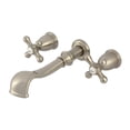 thumbnail image 1 of Kingston Brass KS5028AX  Two-Handle Wall Mount Roman Tub Faucet, Brushed Nickel, 1 of 7