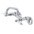 thumbnail image 1 of Kingston Brass KS512C Kingston Two-Handle 2-Hole Wall Mount Bar Faucet in Polished Chrome, 1 of 8