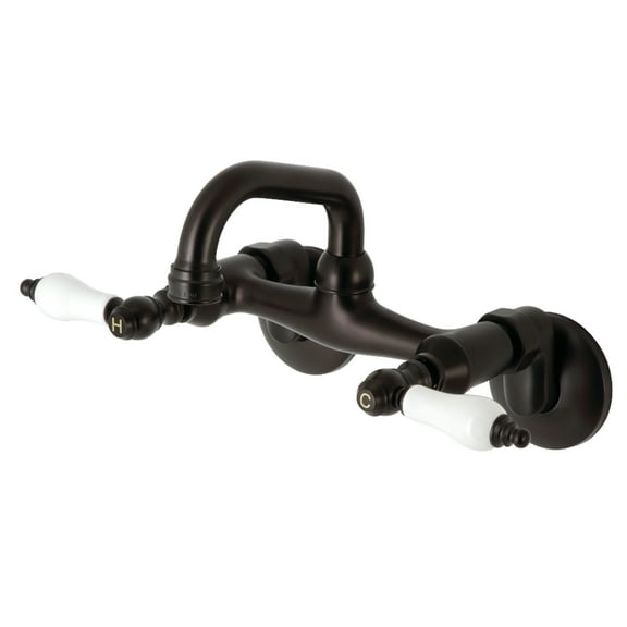 Kingston Brass KS512ORB Kingston Two-Handle 2-Hole Wall Mount Bar Faucet in Oil Rubbed Bronze