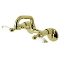 thumbnail image 1 of Kingston Brass KS512PB Kingston Two-Handle 2-Hole Wall Mount Bar Faucet in Polished Brass, 1 of 8
