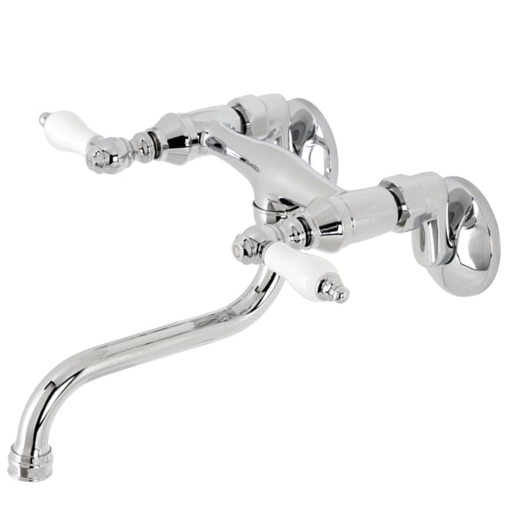 Kingston Brass KS516C Wall Mount Bathroom Faucet, Polished Chrome