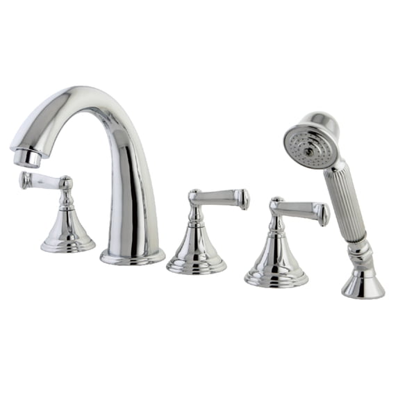 Kingston Brass KS53615FL Royale 5-Piece Roman Tub Faucet with Hand Shower, Polished Chrome