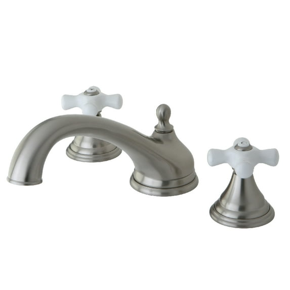 Kingston Brass KS5538PX Vintage Two-Handle Deck Mount Roman Tub Faucet, Brushed Nickel
