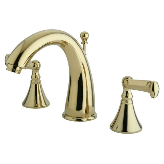 Kingston Brass Royale Two Handle 8" to 16" Widespread Lavatory Faucet with Brass Pop-up