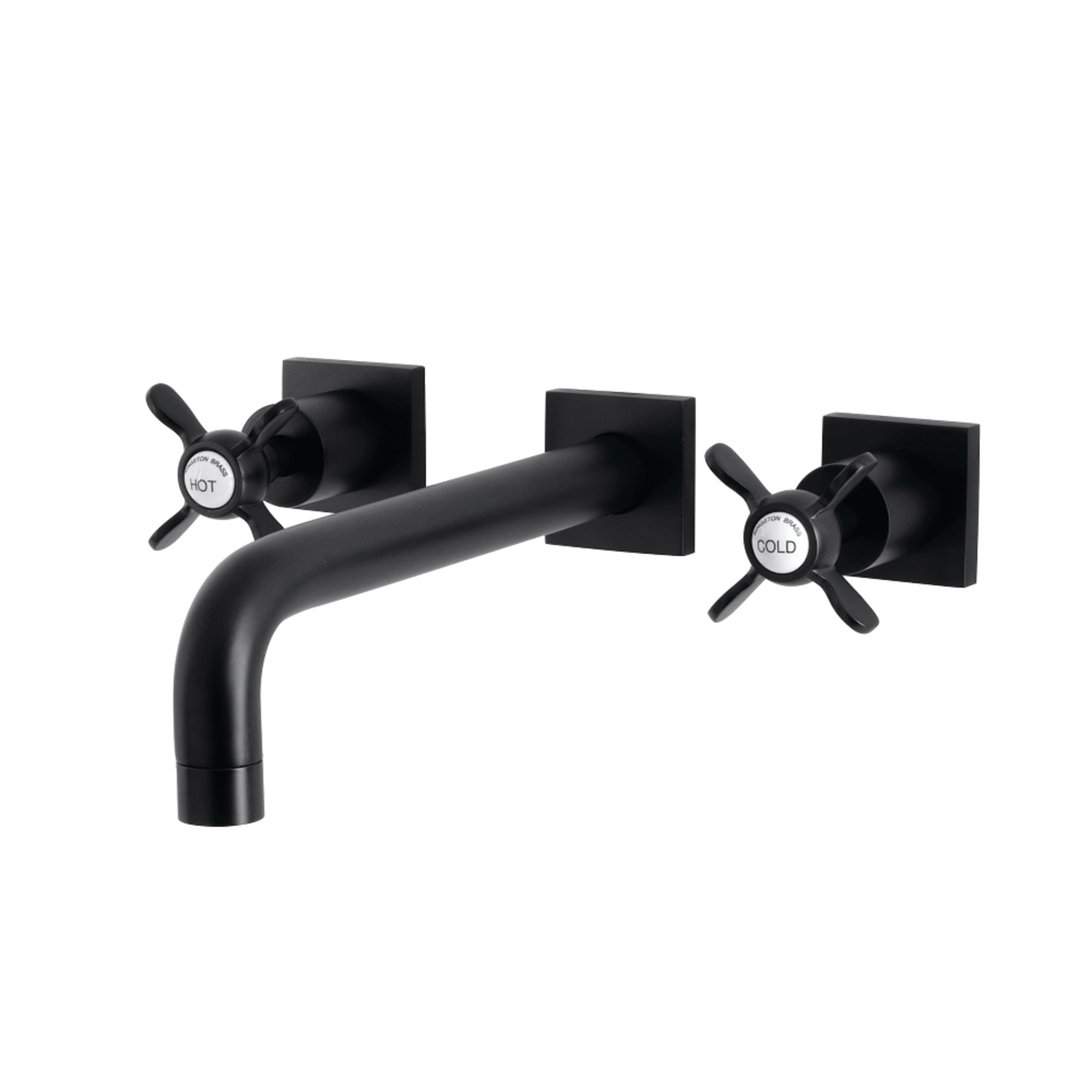 Kingston Brass KS6020BEX Essex Two-Handle Wall Mount Roman Tub Faucet, Matte Black