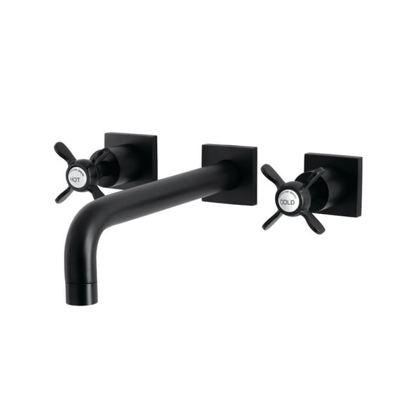 Kingston Brass KS6020BEX Essex Two-Handle Wall Mount Roman Tub Faucet, Matte Black