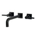 thumbnail image 1 of Kingston Brass KS6020DL Concord Two-Handle Wall Mount Roman Tub Faucet, Matte Black, 1 of 7