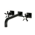 thumbnail image 1 of Kingston Brass KS6020NX Hamilton Two-Handle Wall Mount Roman Tub Faucet, Matte Black, 1 of 4