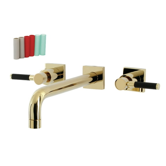 Kingston Brass KS6022DKL Kaiser Two-Handle Wall Mount Roman Tub Faucet, Polished Brass