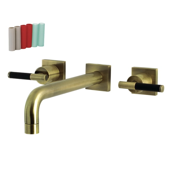 Kingston Brass KS6023CKL Kaiser Two-Handle Wall Mount Roman Tub Faucet, Antique Brass