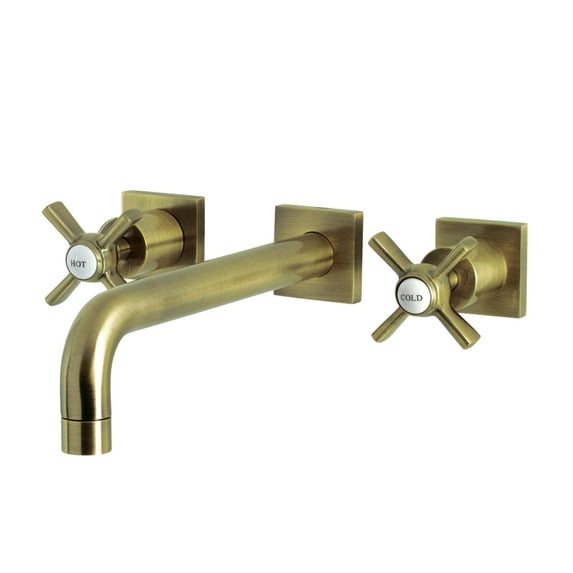 Kingston Brass KS6023ZX Millennium Two-Handle Wall Mount Roman Tub Faucet, Antique Brass