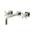 thumbnail image 1 of Kingston Brass KS6026BX Metropolitan Two-Handle Wall Mount Roman Tub Faucet, Polished Nickel, 1 of 7