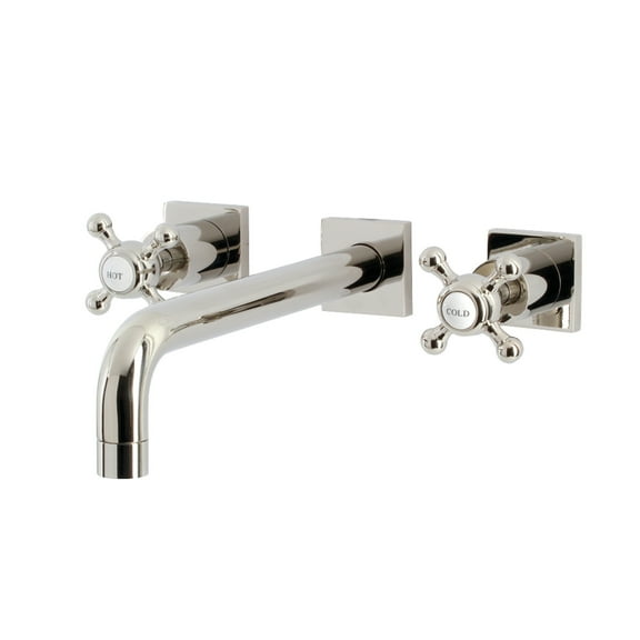 Kingston Brass KS6026BX Metropolitan Two-Handle Wall Mount Roman Tub Faucet, Polished Nickel