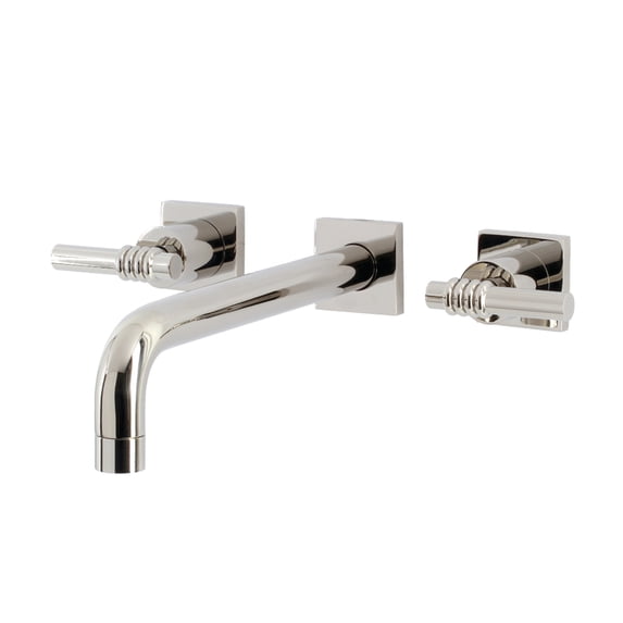 Kingston Brass KS6026ML Milano Two-Handle Wall Mount Roman Tub Faucet, Polished Nickel