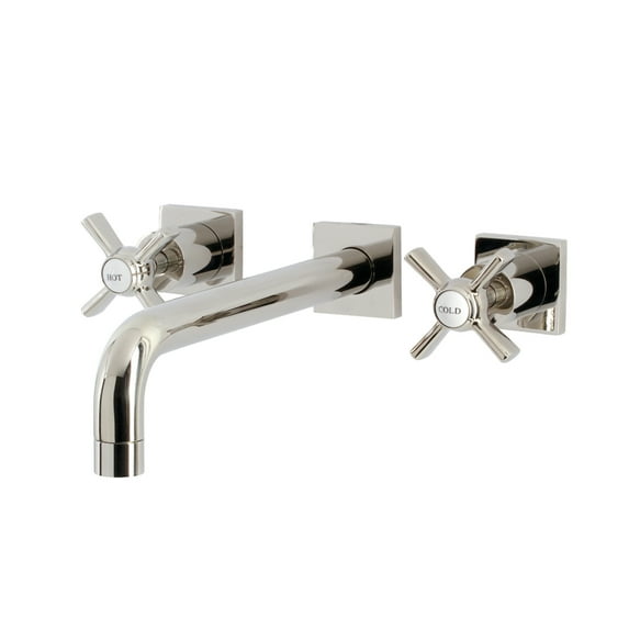 Kingston Brass KS6026ZX Millennium Two-Handle Wall Mount Roman Tub Faucet, Polished Nickel