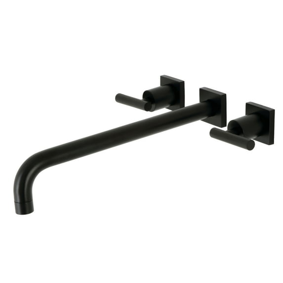 Kingston Brass KS6040CML Manhattan Two-Handle 3-Hole Wall Mount Roman Tub Faucet in Matte Black