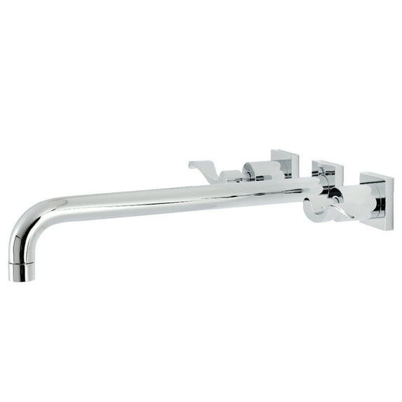 Kingston Brass KS6041DFL NuWave Two-Handle 3-Hole Wall Mount Roman Tub Faucet in Polished Chrome