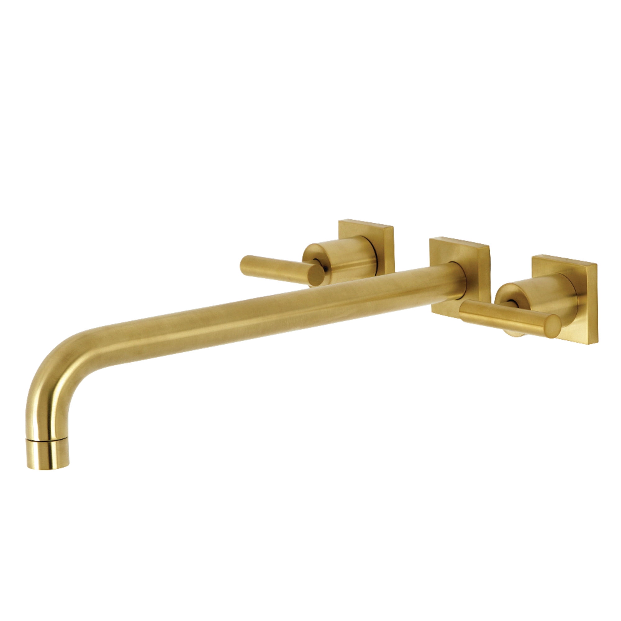 Kingston Brass KS6047CML Manhattan Two-Handle Wall Mount Roman Tub Faucet, Brushed Brass