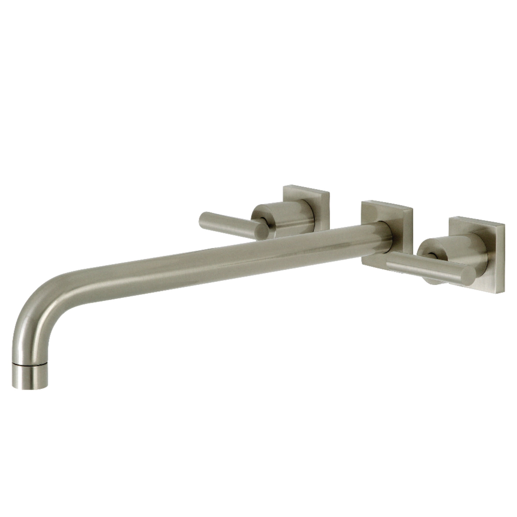 Kingston Brass KS6048CML Manhattan Two-Handle Wall Mount Roman Tub Faucet, Brushed Nickel