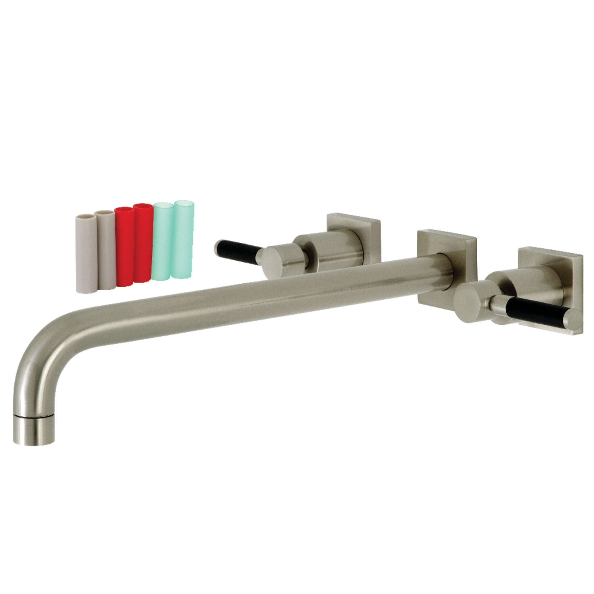 Kingston Brass KS6048DKL Kaiser Two-Handle Wall Mount Roman Tub Faucet, Brushed Nickel