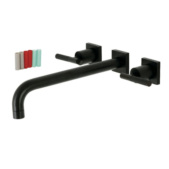 Kingston Brass KS6050CKL Kaiser Two-Handle 3-Hole Wall Mount Roman Tub Faucet in Matte Black