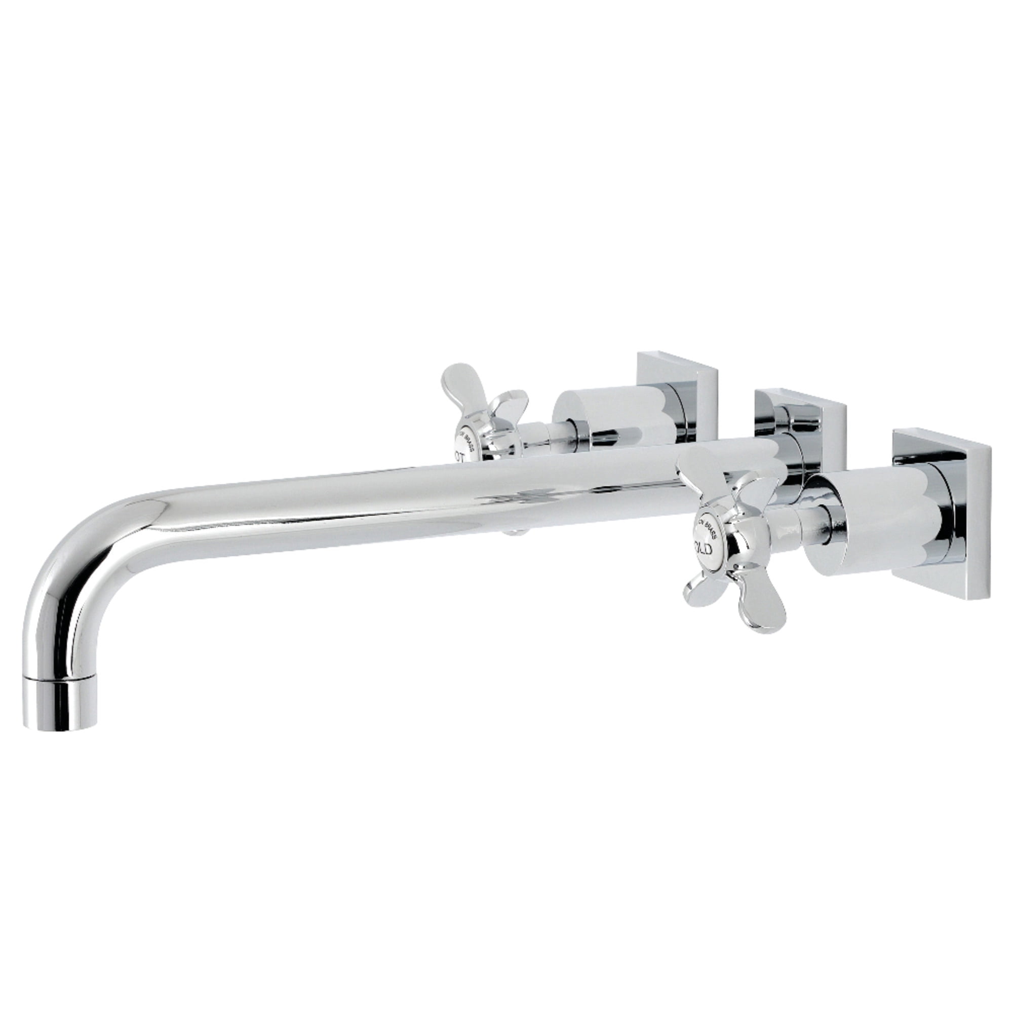 Kingston Brass KS6051BEX Essex Two-Handle 3-Hole Wall Mount Roman Tub Faucet in Polished Chrome
